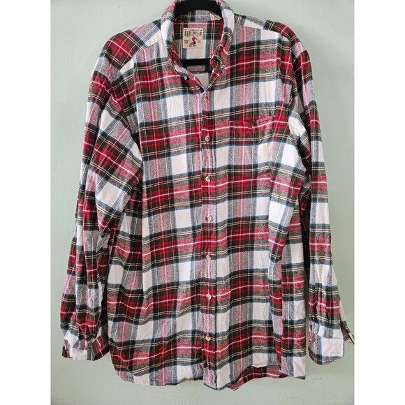 Red Head Flannel Shirt Size XLT Long Sleeve Plaid Cotton Rodeo Western Hiking - Picture 1 of 13